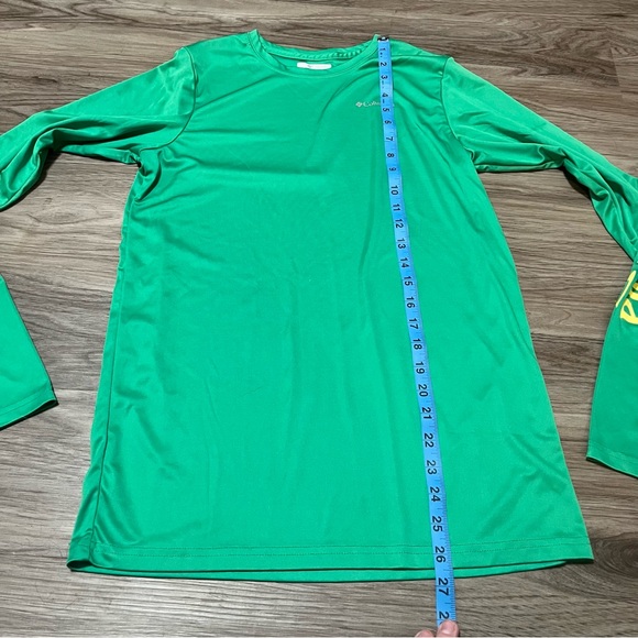 Columbia Green Yellow Lettering Long Sleeve T-Shirt; XL 18-20 Boys - Picture 4 of 8